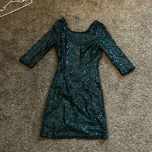 Green Sparkles Homecoming Dress